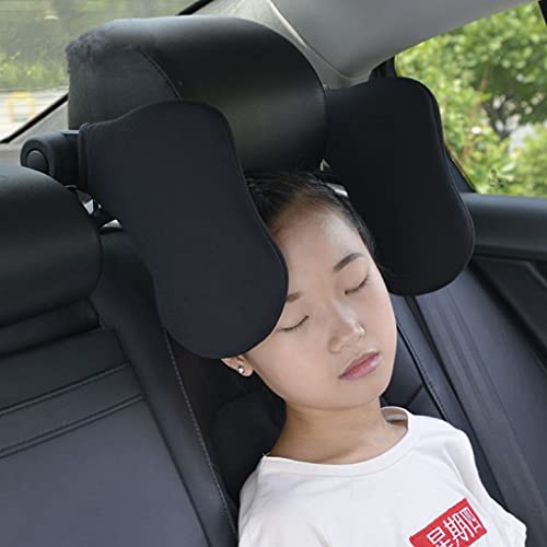 Parka Almohada en Forma de U Para Reposacabezas de Coche, Reposacabezas Coche Ajustable, Espuma Viscoelástica y Funda de Cuero Apoya Cabeza de Coche para Adultos y Niños