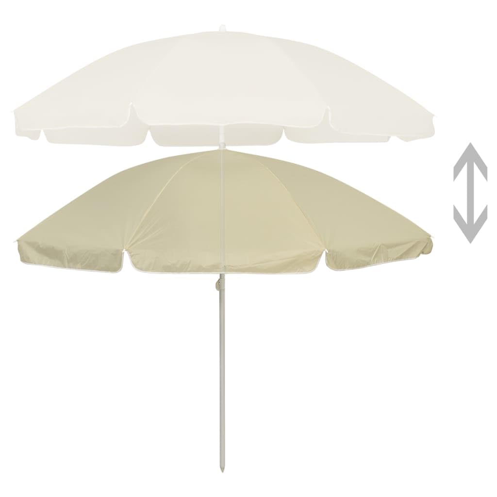 Strandschirm Sandgelb 240 cm Garten Sonnenschirm mit Kippmechanismus für flexiblen Sonnenschutz