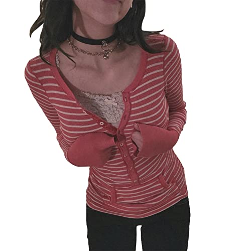 Y2k Fairy Grunge Shirts for Women V Neck Long Sleeve Slim Fit Going Out Tops Teen Girls Coquette Aesthetic Shirts3