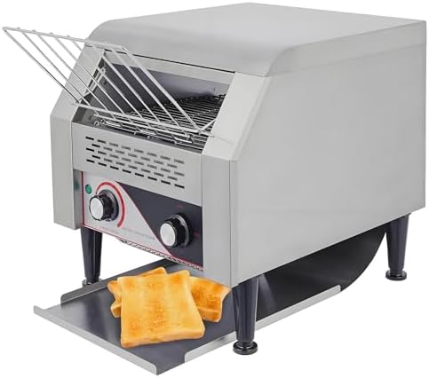 Commercial Stainless Steel Conveyor Toaster, 150/300/450 Slices/H, Heavy-Duty 304 Food Grade Electric Countertop Bread Toaster for Home & Restaurant Use, Perfect for Quick Toasting