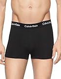 Calvin Klein Men's Cotton Stretch Multipack Low Rise Trunks, Black, Small