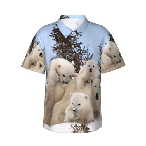 Chemise de vacances homme motif ours polaire EdWal idéale contre la chaleur en bord de mer