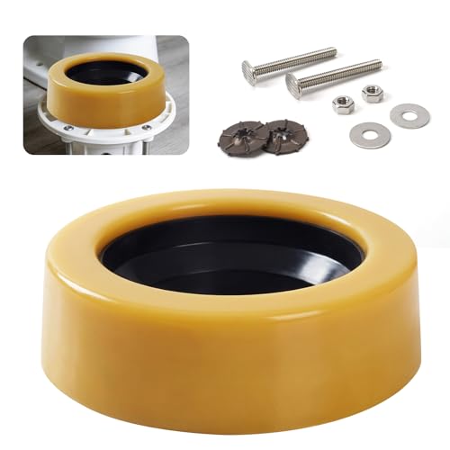 Ciltlurk Extra Thick Toilet Wax Ring Kit with Flange & Bolts Universal Toilet Seal Fits 3 & 4in Waste Lines Leak Proof & Odor Resistant for New Installation or Toilet Re-Seating