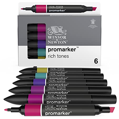 Winsor &Amp; Newton - Set De Rotuladores Promarker, 6 Unidades, Tonos Intensos