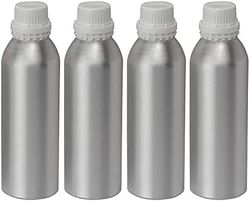 Hunky Dory 100ml Multipurpose Anodized Aluminum Empty Bottle with Drop Nozzle & Cap with Seal, for Beauty, Essential Oils, Blends, Skin Care, Travel, Toners, Cosmetic & DIY (Pack of 4)