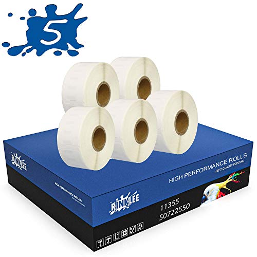 RINKLEE 11355 S0722550 Rouleaux d'étiquettes compatibles avec Dymo LabelWriter 4XL 450 400 330 320 310 Duo/Turbo/Twin Turbo Seiko SLP 450 430 420 410 400 200 100 | 19 x 51 mm | 5 Contenu Cover