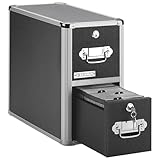 Vaultz Locking CD File Cabinet, 2 Drawers, 8 x 14.5 x 15.5 Inches, Black (VZ01094)