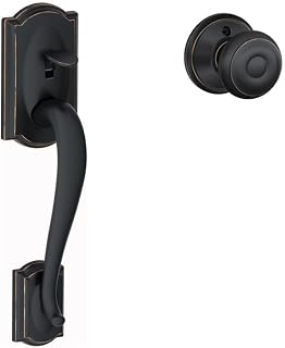 SCHLAGE Camelot Aged Bronze Entry Knobs 1.8 in.