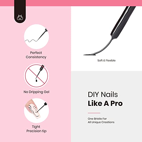 Beetles Gel Polish Nail Art Liner Gel Set-20 Colors Gel Art Paint For Swirl Nails With Base Top Coat Thin Nail Brush In Bottle Soak Off White Black Red Silver Nude Glitter Gel St.patrick's Day Gift #TOP6