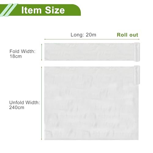 Image of Pre-Taped Masking Film Plastic Cover PE Film 1 Pc 2000x240cm / 65.62ftx94.49 inch White