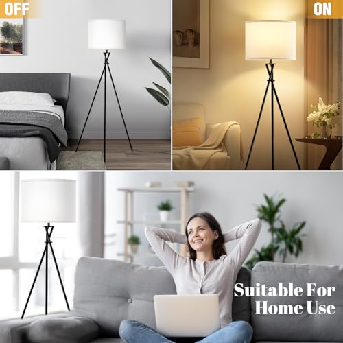 Candeeiro de pé de tripé, luminárias de chão de 155 cm de altura, luminária de pé com interruptor ro