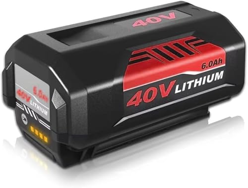 2Pack 6000mAh OP4026 Replacement for Ryobi 40V Battery and OP401 Charger Compatible with Ryobi 40 Volt Battery Lithium OP40261 OP4050 OP4040 OP40401 OP40201 OP40601 Cordless Power Tools (Red)