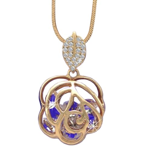 Chaîne de pignon pour hommes avec pendentif rose des vents collier long couleur or K