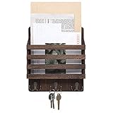 ★ MADERA DE PAULOWNIA AUTÉNTICA: este organizador de letras de pared vintage, hecho de madera de paulownia sólida de alta calidad, durará toda la vida y los sólidos ganchos de metal se asegurarán de que nunca vuelva a perder sus llaves. Nuestro soporte de pared para organizador de correo está diseñado teniendo en cuenta su máxima comodidad para mantener su correo, facturas, cartas y tarjetas perfectamente organizadas.