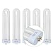 Uietuc 15W-BL U-Shaped Double Bug for Zapper Light Bulb Replacement, 15 Watt 4-Pin Base,for Black Flag Bb-15WHT/BZ-15/BZ-20, Suitable for Flowtron BK-15D/BF-35, for Stinger FP15/TZ15, B1515-4, 5 Pcs