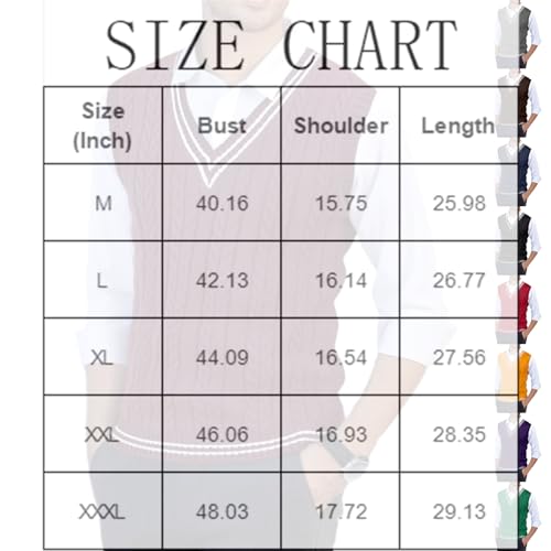 Sweater Vest Men Slim Fit Sleeveless V Neck Striped Cable Knit Sweater Business Casual Pullover Sweaters Fall Tops2