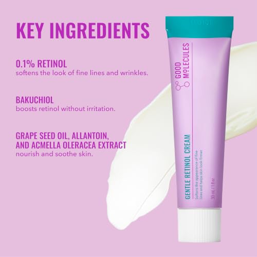 Good Molecules Gentle Retinol Cream - Retinol Night Cream to Minimize Appearance of Fine Lines & Wrinkles, Skin Tightening Recipe with Bakuchiol, Anti-Aging Skin Care For Face - Image 6