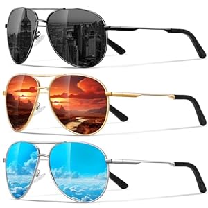 Polarized Aviator Sunglasses for Men Women- Classic Sun Glasses for Driving Fishing with UV Protection