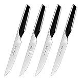 GrandTies Feinste Steak Knives Set of 4 - Straight Edge Non Serrated Knife, German High Carbon Steel...