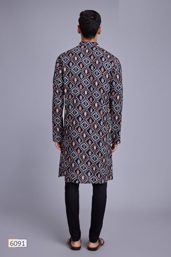 Kurta de hombre de rayón impreso ropa festiva tradicional 3