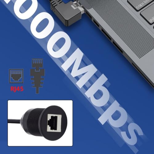 Cable Ethernet CAT6 RJ45 macho a hembra 1m impermeable miniatura 3