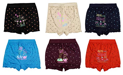 Image of Red Rose Kids Girls Cotton Printed Bloomer Pack of 6-Assorted