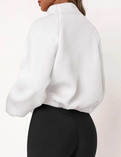 PRETTYGARDEN Womens 2025 Winter Fleece Jacket Trendy Long Sleeve Zip Up Cropped Warm Sherpa Coat Fall Fashion Workout Clothes4