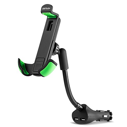 ZOETOUCH Soporte Movíl Coche Cargador Coche, Soporte y Cargador de Coche para móvil con 2 Puertos USB para GPS iPhone...