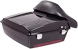 ECOTRIC Black Motorcycle Large Pack Trunk with Backrest for Harley Davidson Touring Electra Glide Road King 1997-up (Only Directly fit 1997-2008 Harley Touring models)