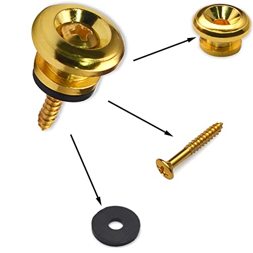image for MAXCHEER 2PCS Mushroom Style Guitar Ukulele Bass Strap Lock Lock Metal