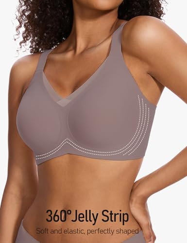 Image of GXOULRRA V Lace Wireless Jelly Bra Seamless Push Up Bras for Women No Underwire Full Coverage Comfortable Sleep Bralette
