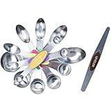 Cucharas dosificadoras de acero inoxidable - Nuestras cucharas dosificadoras magnéticas están hechas de acero inoxidable de primera calidad, que es más fácil de limpiar y ya no tiene que preocuparse por la oxidación, la flexión o la deformación, duradero y más seguro en comparación con el gel de sílice y la cucharadita de plástico. Después de usar las cucharas, puede ponerlas fácilmente en el lavavajillas