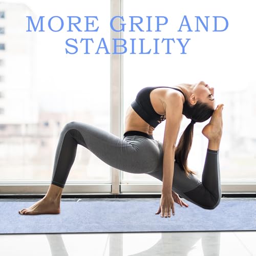 Yuilgdo Hot Yoga Towel with Grip Dot, Non Slip Sweat Absorbent Microfiber Yoga Mat Towels for Hot Yoga, Pilates, Fitness and Workout 72inch x 24inch — view 6