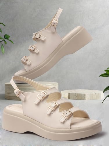 Image of Vendoz Women Stylish Slippers Wedges I Flat Slip on Sandals I Stylish and Casual for Everyday use I Comfortable & Lightweight for Girls & Ladies SD301