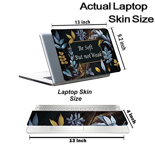 Inkykart Floral D25 Top+Wrist Pad Vinyl Laptop Skin/Sticker/Cover for 14 Inches Laptops Laminated-Removable-HD Quality Compatible for Hp-Dell-Sony-Lenovo-Asus etc.(13.8x9.6 Inches)