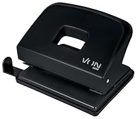 VON Leitz Locher, Für 20 Blatt, Anschlagschiene mit Formatangaben, Kompakte Größe ideal für zu Hause, im Büro oder in der Schule, Metall und Kunststoff, Schwarz, 50200095