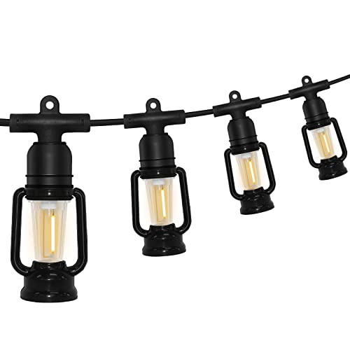 B&D Outdoor Lantern String Lights, 25Ft 2700K Outdoor Lights With 10 Shatterproof Plastic Bulbs, Waterproof Led Patio Lights Etl Listed Heavy-Duty String Lights For Outside Bistro Garden Party Wedding #TOP28