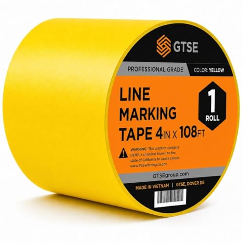 Image of GTSE - Yellow Vinyl PVC Floor Tape 4 inch x 108ft Safety Marking Tape