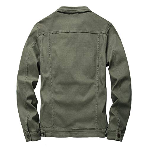 Image of Mens Denim Jacket Ripped Slim Jean Jacket Coat for Men
