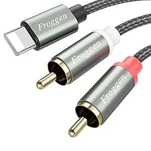 Audiokabel 2RCA naar Lightnig stereo stekker op stekker voor luidspreker, DVD, versterker, compatibel met Phone 13 13 Pro 13 Pro Max 13 Mini 12 12 Pro X XR XS (1M)