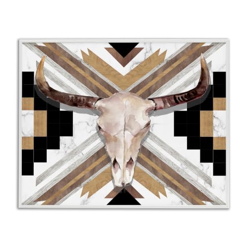 Southwestern Santa Fe Bull Skull, 11 x 14 Inch Framed Giclée Print