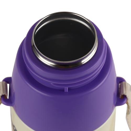 Image of CELLO Kidzbee Orb 400 Inner Steel Insulated Water Bottle 380 ml, Purple | 3D Touch & Feel Hunny Bear Design, Leakproof Flip Top Spout, Easy to Carry, Cold Water Bottle for Kids School