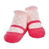 Mud Pie Baby Girls' Mary Jane DOT Socks, Pink Chenille, 0-12 Months