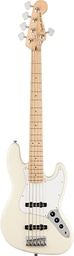 Squier Affinity Series Jazz Bass de 5 cuerdas, blanco olímpico, diapasón de arce