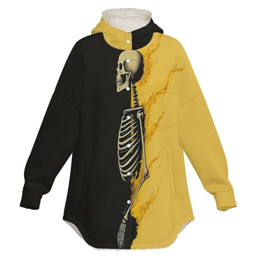 Veste polaire boutons femme jaune avec doublure sherpa et poches