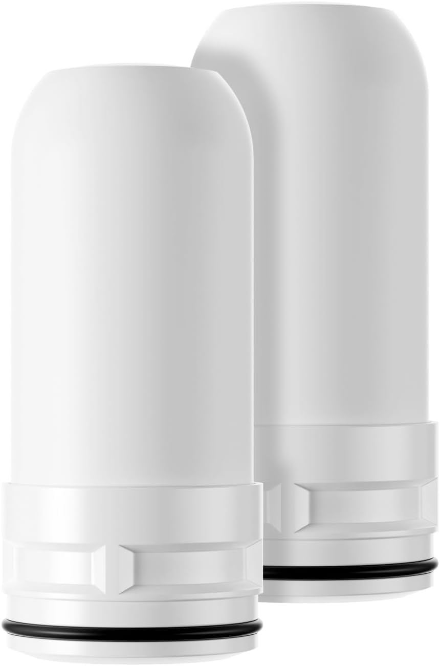Faucet Water Filter Replacement, Compatible with HSLT-08, White, 3 Month Duration, 2 Pack