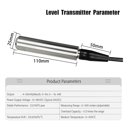 Transmetteur de niveau d'eau 4-20mA haute précision immersion 2m - 2