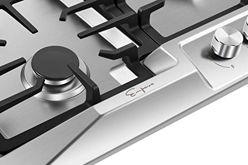 Empava 36 Inch Gas Stove Cooktop 5 Italy Sabaf Sealed Burners Ng/Lpg Convertible In Stainless Steel #TOP4