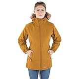 Leicht gepolstert Trespass Celebrity, Golden Brown, XL, Warme Wasserdichte Jacke mit abnehmbarer Kapuze für Damen, Braun, X-Large