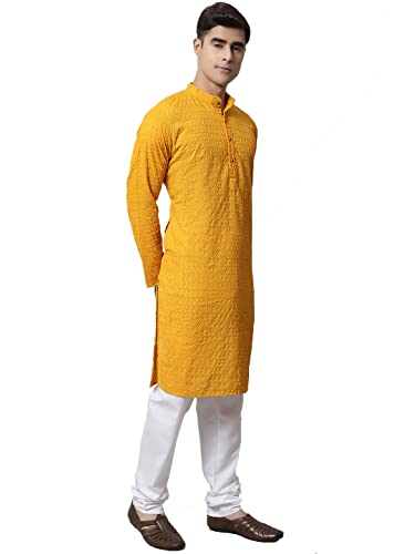 Image of Jompers Men's Regular Fit Cotton Embroidered Kurta Set